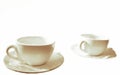 Two white porcelain coffee cups Royalty Free Stock Photo