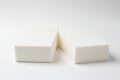 Two white rectangular blocks isolated on white background Royalty Free Stock Photo