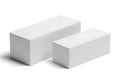 Two white rectangular blocks on a plain background Royalty Free Stock Photo