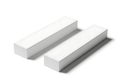 Two white rectangular blocks side by side on a plain white background Royalty Free Stock Photo