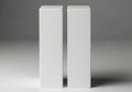 Two white rectangular blocks standing upright side by side on a flat surface Royalty Free Stock Photo