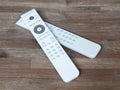 Two white remotes Royalty Free Stock Photo