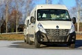 Two White Renault Master Vans in Winter