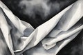 Two white sheets with folds on a black background Royalty Free Stock Photo