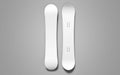 Two white snowboards on top and bottom, a mockup for your design. Clear realistic snow board mock up template for