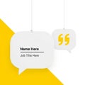 White Speech Bubbles with Text Placeholders and Yellow Accent on White Background Royalty Free Stock Photo