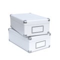 Two white storage boxes 3D