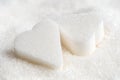 White sugar hearts and granulated sugar