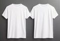 Two white T Shirt Mockup isolated on gray background Royalty Free Stock Photo