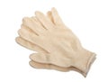 Two white textile glove. Royalty Free Stock Photo