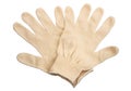 Two white textile glove. Royalty Free Stock Photo