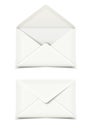 Two white vector envelopes isolated on white