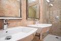 Two white washbasins Royalty Free Stock Photo