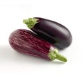 Two whole fresh aubergine varieties Royalty Free Stock Photo