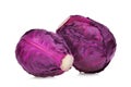 Two whole red cabbage vegetable isolated on white Royalty Free Stock Photo