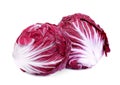 Two whole red radicchio or red salad isolated on white Royalty Free Stock Photo