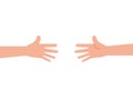 Two arms reaching out for each other. Helping hand, support concept. Royalty Free Stock Photo