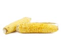 Two wilted corn cob with dry leaves isolated on white Royalty Free Stock Photo