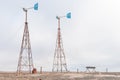 Two wind turbines at Cape Cross Lodge