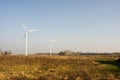 Two windmills for electric power production Royalty Free Stock Photo