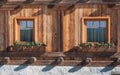 2 wooden windows typical of a chalet