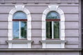 Two windows on gray Royalty Free Stock Photo