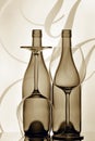 Two wine bottles and glasses Royalty Free Stock Photo