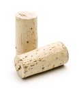 Two wine corks isolated on white Royalty Free Stock Photo