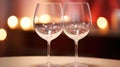 Two wine glasses with hearts painted on them, AI