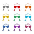 Two wine glasses icon isolated on white background. Set icons colorful Royalty Free Stock Photo