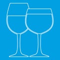 Two wine glasses icon, outline style Royalty Free Stock Photo