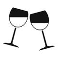 Two wine glasses icon, simple style Royalty Free Stock Photo