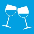 Two wine glasses icon white Royalty Free Stock Photo