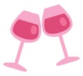 Two wine glasses, icon Royalty Free Stock Photo