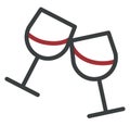 Two wine glasses, icon Royalty Free Stock Photo