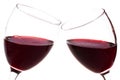 Two wineglasses with red wine