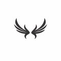 Two Wing Logo Simple. Fly Wing Logo Royalty Free Stock Photo