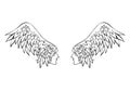 Two wings with human faces. Couple in love Royalty Free Stock Photo