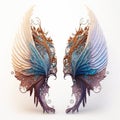 two wings with intricate designs on them on a white background photo by michael kohle shutterstocker com shutterstocker Royalty Free Stock Photo