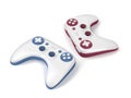 Two wireless gaming controllers