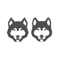 TWO WOLF HEAD ICON LOGO VECTOR Royalty Free Stock Photo