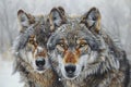 Two wolfs in the winter forest,  Two wolfs in the winter forest Royalty Free Stock Photo