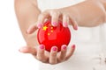 Two Woman Hands Protecting China Flag Earth Globe Sphere. Royalty Free Stock Photo