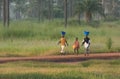 Two women and a boy in The Gambia