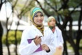 Two Women Doctor With Scarf, Outdoor