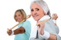 Two women doing exercise Royalty Free Stock Photo