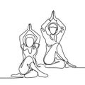 Two women doing exercise in yoga pose Royalty Free Stock Photo