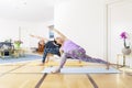 Two women doing yoga at home Royalty Free Stock Photo