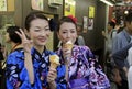 Two women eating ice cream in Tokyo, Japan