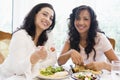 Two women enjoying a meal together